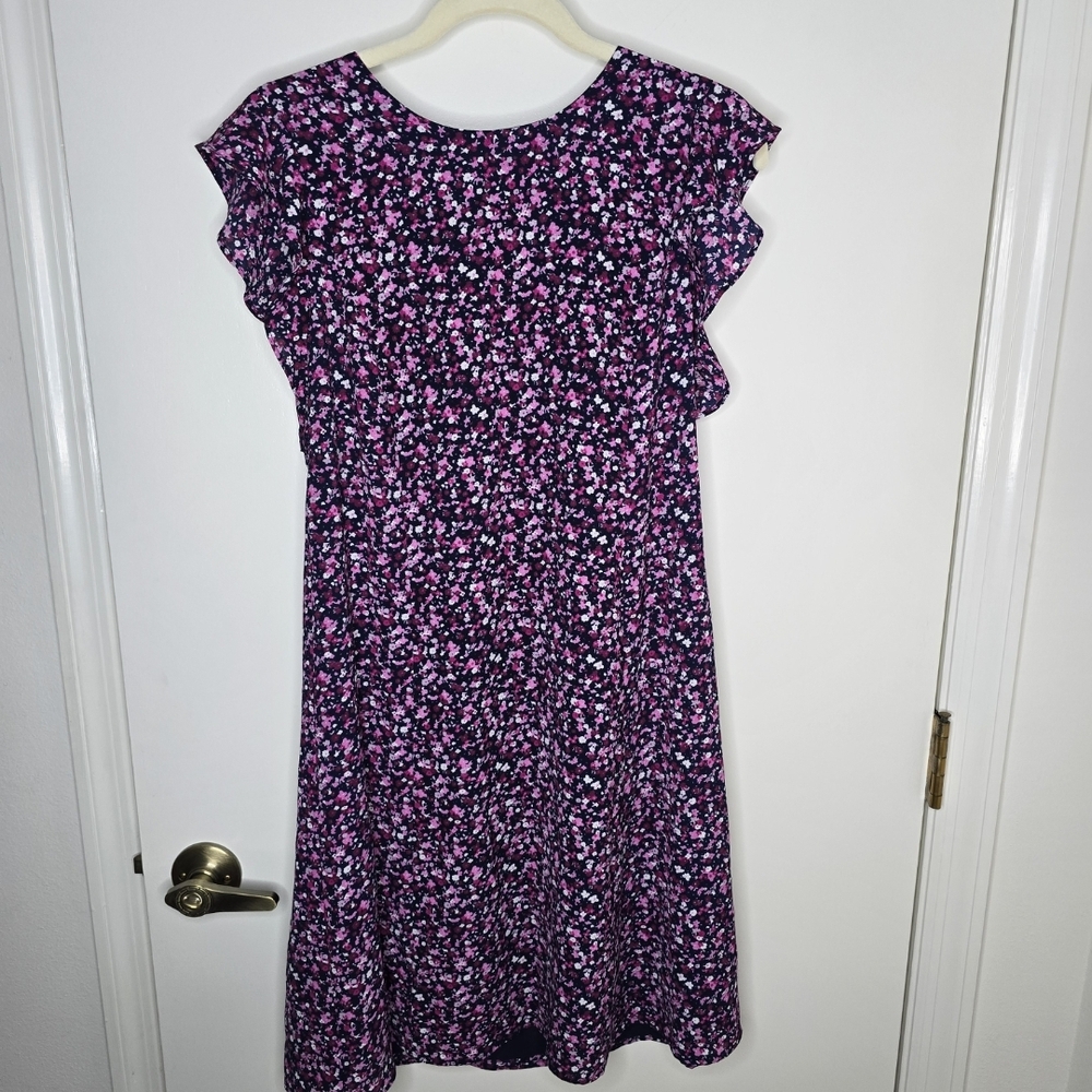 Michael Kors Pink and Purple Floral Midi Dress